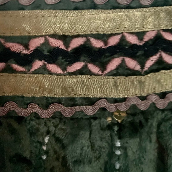 Chaudry KC Y2K Green Velvet Embellished Boho Maxi Skirt NWT Size XS - Picture 4 of 13